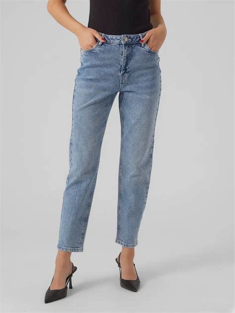 Buy Vero Moda Linda High Rise Mom Jeans Blue - Scandinavian Fashion Store