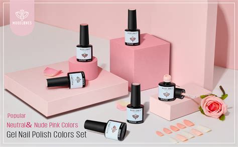 Amazon Modelones Gel Nail Polish Set Colors Nude Pink Milky