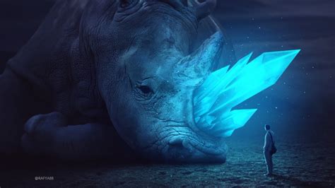 Glowing Rhino Photo Manipulation Effect Photoshop Tutorial - Photoshop Trend