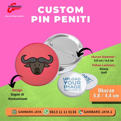 Jual Cetak Pin Peniti Custom / Pin Partai Banyak / Pin Dada - Ukuran ...
