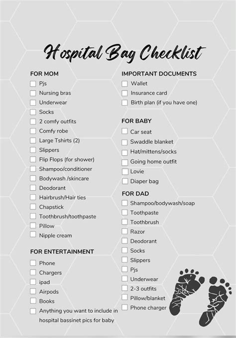 The Ultimate Hospital Bag Checklist Printable Pdf Artofit