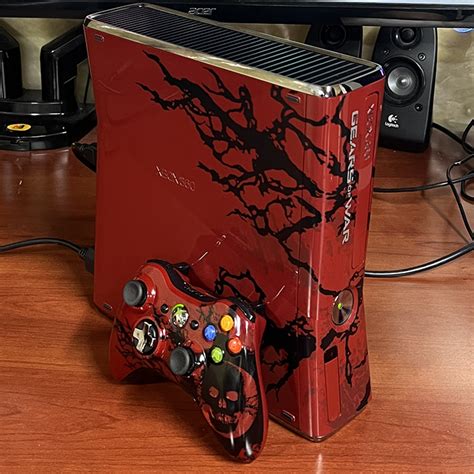 Modded Xbox 360 Slim Rgh 3 Gears Of War Limited Edition Aurora