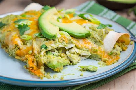 Chicken And Avocado Enchiladas In Creamy Avocado Sauce On Closet Cooking