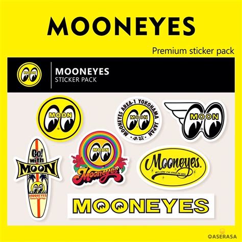 Jual Sticker MOONEYES 8PCS Brand Japanese Premium Pack Stiker Moon