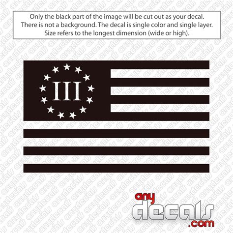 Three Percenter American Flag Decal Sticker