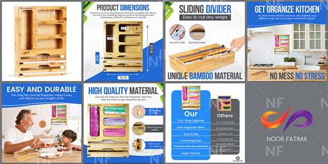 Premium Bamboo Organizer Amazon Infographics Behance