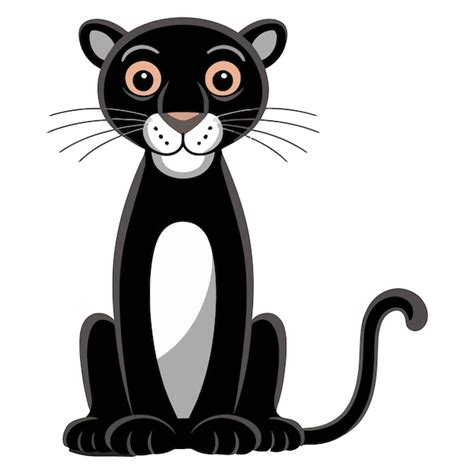 Cute cartoon panther isolated on white background | Premium Vector