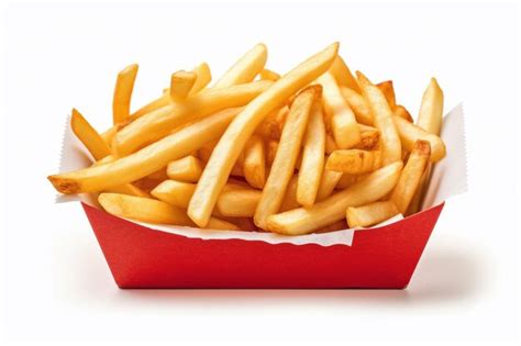 Premium Photo French Fries In A Red Carton Box Isolated On White