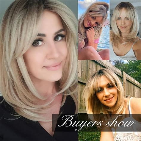 Buy Alanhair Ombre Blonde Wigs For Women Haircube Shoulder Length Wig