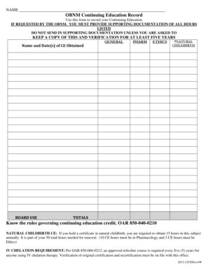 Fillable Online Oregon Ce Tracking Form Oregon Gov Oregon Fax Email