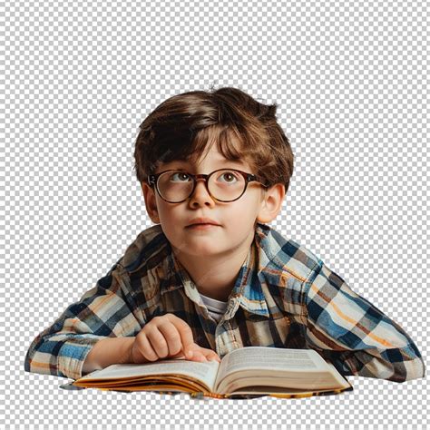 Premium PSD | Kid student learning and reading book