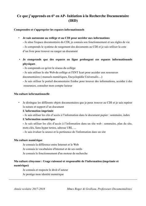 Calaméo Ce Que J apprends en 6ème en AP IRD 2017 2018