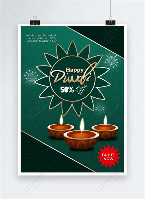 Green background indian diwali festival promotion poster template image ...