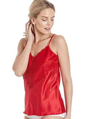 Undercover Lingerie CT46 Womens Luxury Satin Camisole Red WMS King