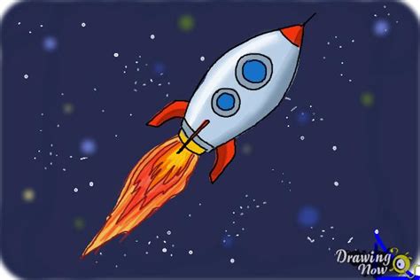 How To Draw A Rocket Ship Drawingnow