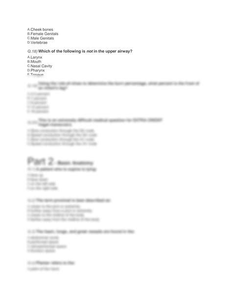 solution basic anatomy questions studypool