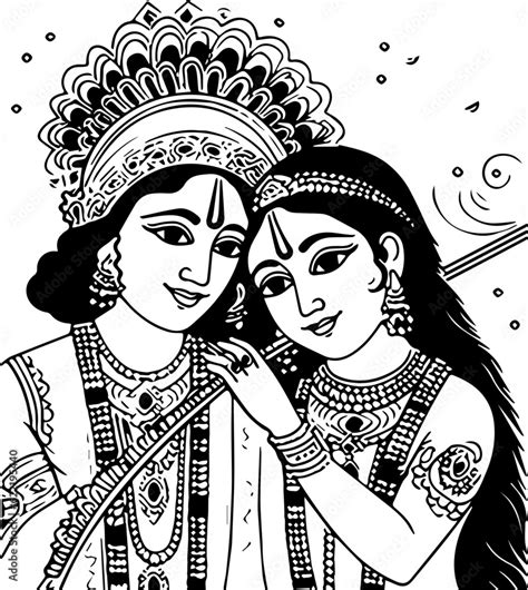 Radha krishna images and white background Stock Vector | Adobe Stock