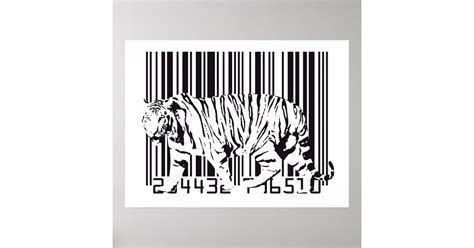 Tiger Barcode Art Poster Zazzlenl