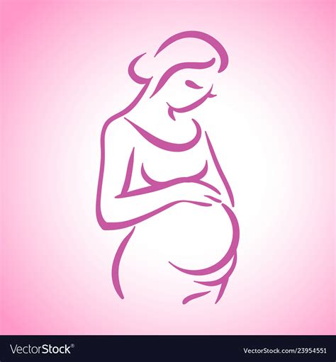 Pregnant Women Icon And Template Blue Royalty Free Vector