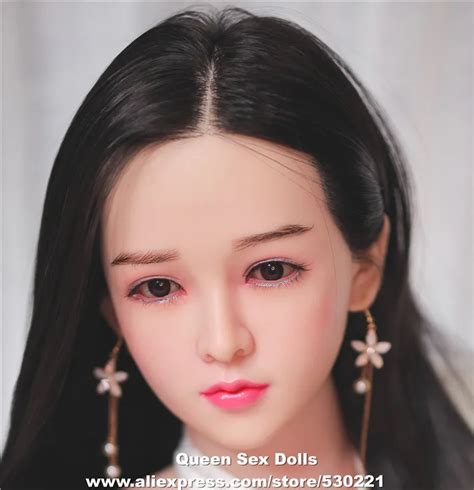 Implanted Hair And Eyebrow Real Silicone Sex Doll Head Sexy Lips For