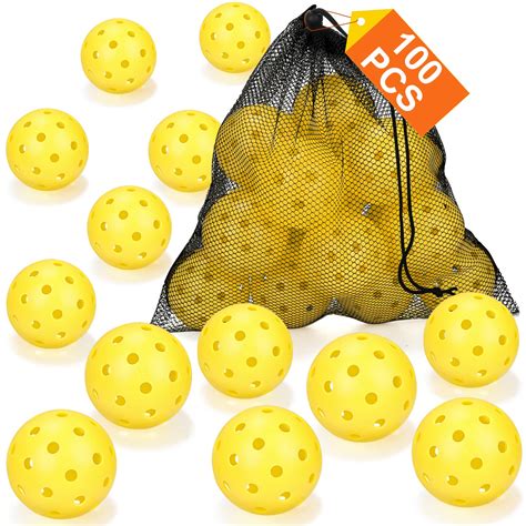 Fostoy Pickleball Balls, 16/48/100 Pack Pickleball-Balls with Mesh Bag ...