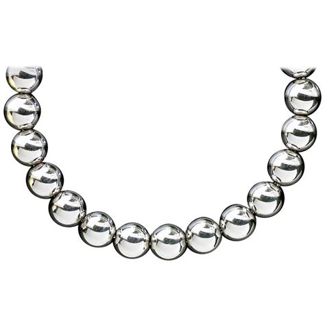 Tiffany And Co Hardwear Sterling Silver Bead Ball Chain Necklace At