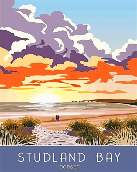 Studland Beach Poster Paint By Numbers Num Paint Kit