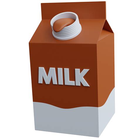 3d Rendering Chocolate Milk Box With Open Lid Isolated 12421965 PNG