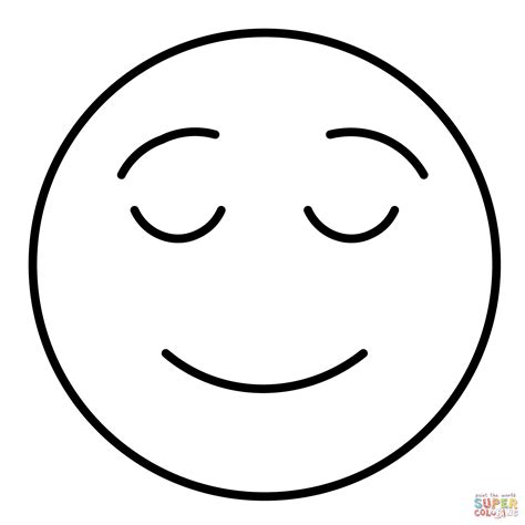 Relieved Face Emoji Coloring Page Free Printable Coloring Pages