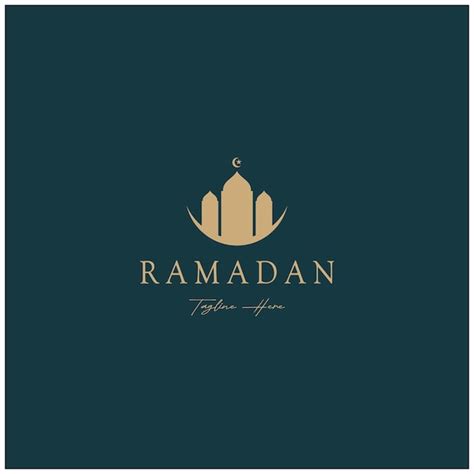 Logotipo Do Ramadan Mubarak Elementos De Lanterna Lua Crescente E