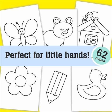 62 Printable Coloring Pages for Kids Toddlers Preschoolers - Etsy UK