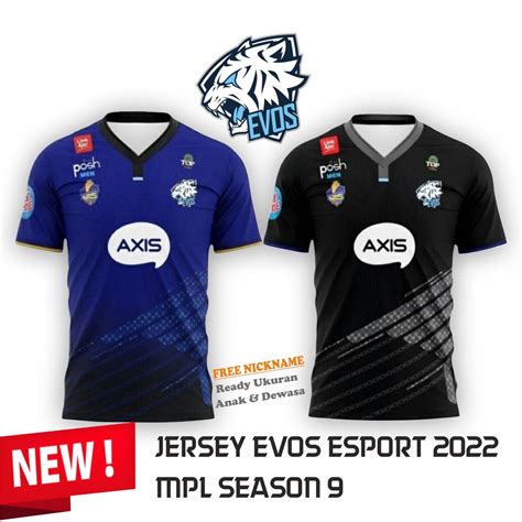 Jual BAJU JERSEY EVOS ESPORT 2022 TERBARU MPL S9 FREE NICKNAME KUALITAS