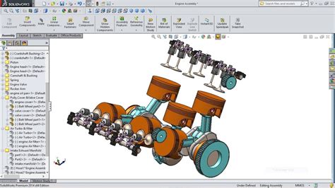 V Engine Animation In Solidworks Youtube