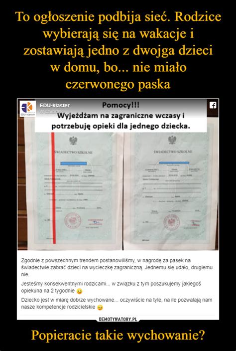 To Og Oszenie Podbija Sie Rodzice Wybieraj Si Na Wakacje I