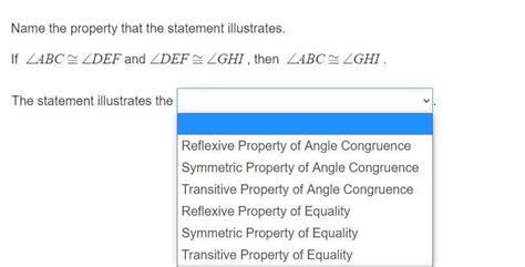Free Name The Property That The Statement Illustrates Brainly
