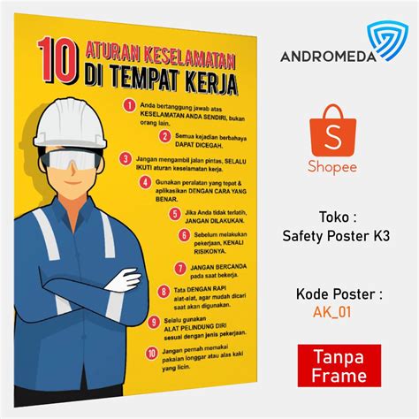 Jual Safety Poster K Aturan Keselamatan Di Tempat Kerja Shopee