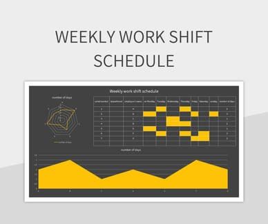 Weekly Work Shift Schedule Excel Template And Google Sheets File For ...