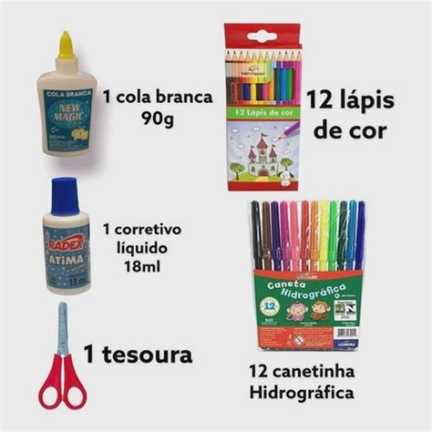 Kit Material Escolar Menino E Menina Infantil Completo Em Promo O