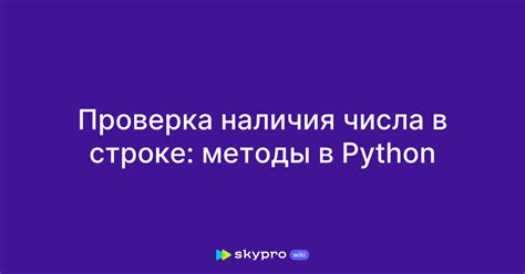 Проверка наличия числа в строке методы в Python