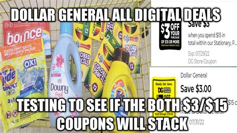 Dollar General All Digital Deals Testing To See If Both Are