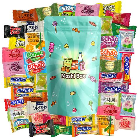 Mashi Box Japanese Candy Variety Pack 40 Pieces Gummies Taffys