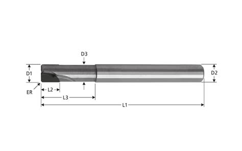 Z 2 mit Eckenradius GFK PKD Fräser Fräswerkzeug Fräswerkzeuge