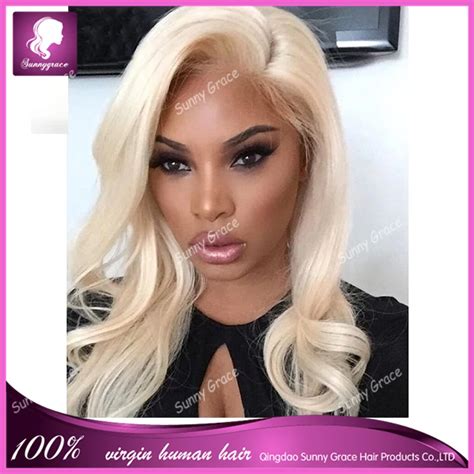 Color 60 Platinum Honey Blonde Human Hair Full Lace Wig Body Wave