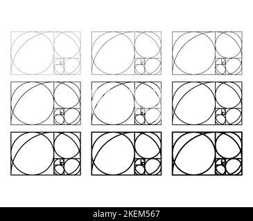 Conjunto De Iconos Minimalistas Golden Ratio Figuras Geom Tricas