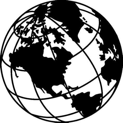 Download Sticker Desing Globe Terrestre Earth Black And White Png Png