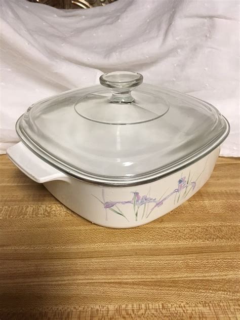 Vintage Corning Ware Shadow Iris 2 Quart Casserole Dish With Etsy