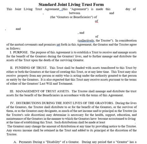 7 Living Trust Forms Template Editable Free Word Pdf Doc