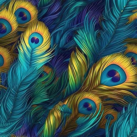 Premium AI Image | peacock feathers pattern