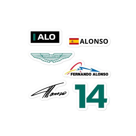 Fernando Alonso Aston Martin Sticker Pack Aston Martin Aston