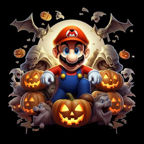 Super Mario Bros Halloween Invitation Clipart Design Png Instant